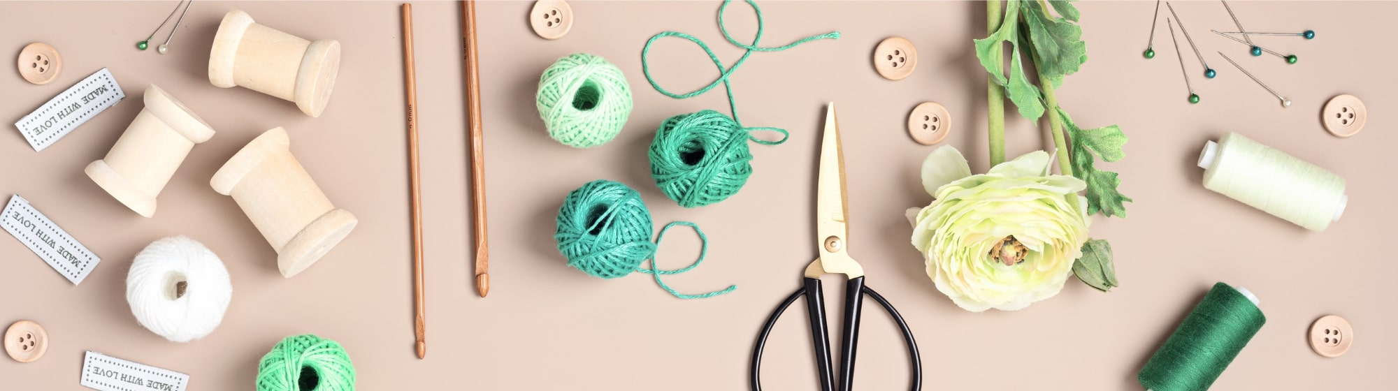 Sewing kit: thread, needle, scissors, button