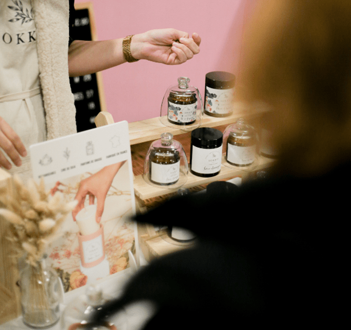 Stand bougie IOKKO sur le salon Créations & savoir-faire