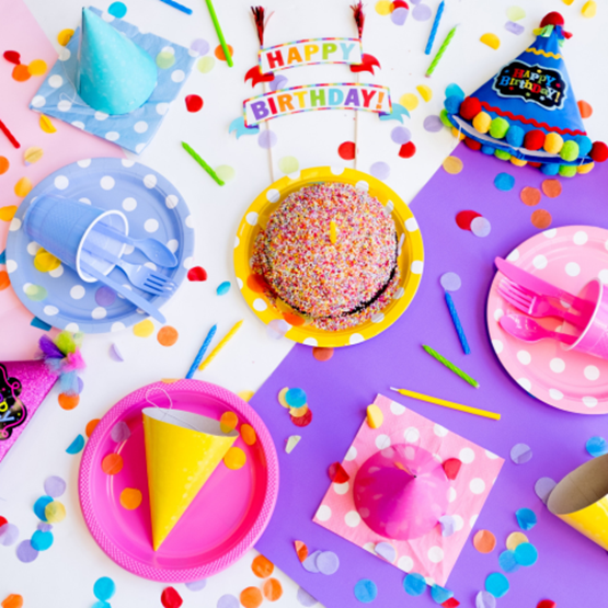 Confetti on the birthday table