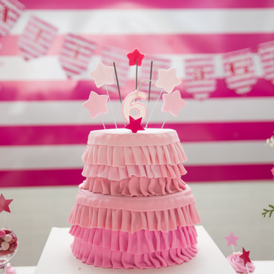 Pink frilly cake