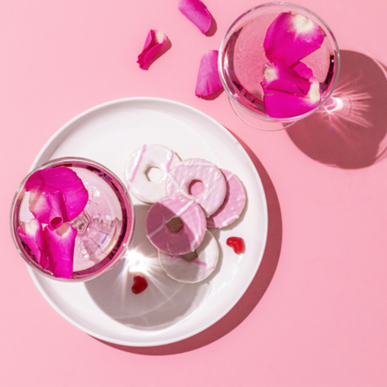 Rose petals in a cocktail