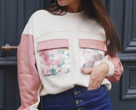 Sweat Maéli, sweat avec poches en rideau upcyclé