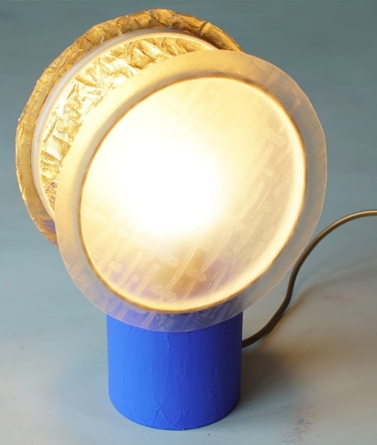 lampe eclispe bleu et doré