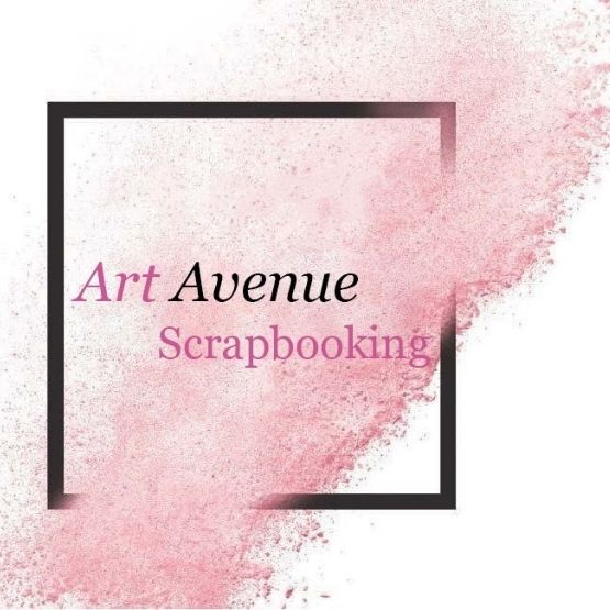 Art Avenue Scrapbooking logo with a pink powder effect.