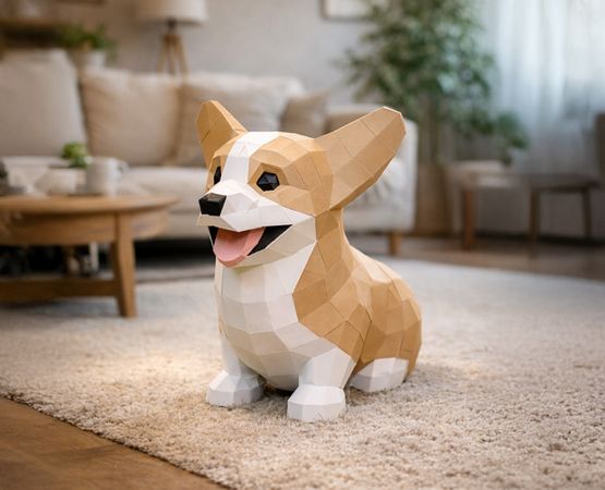 Corgi en origami