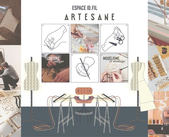 Espace ID.FIL Artesane dédié à la couture, au modélisme, à la broderie et au tissage