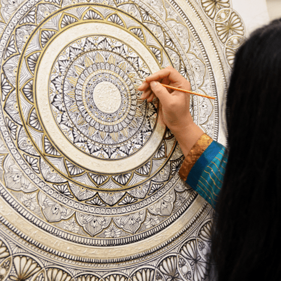 Fresque collaborative d'Atelier Mandala