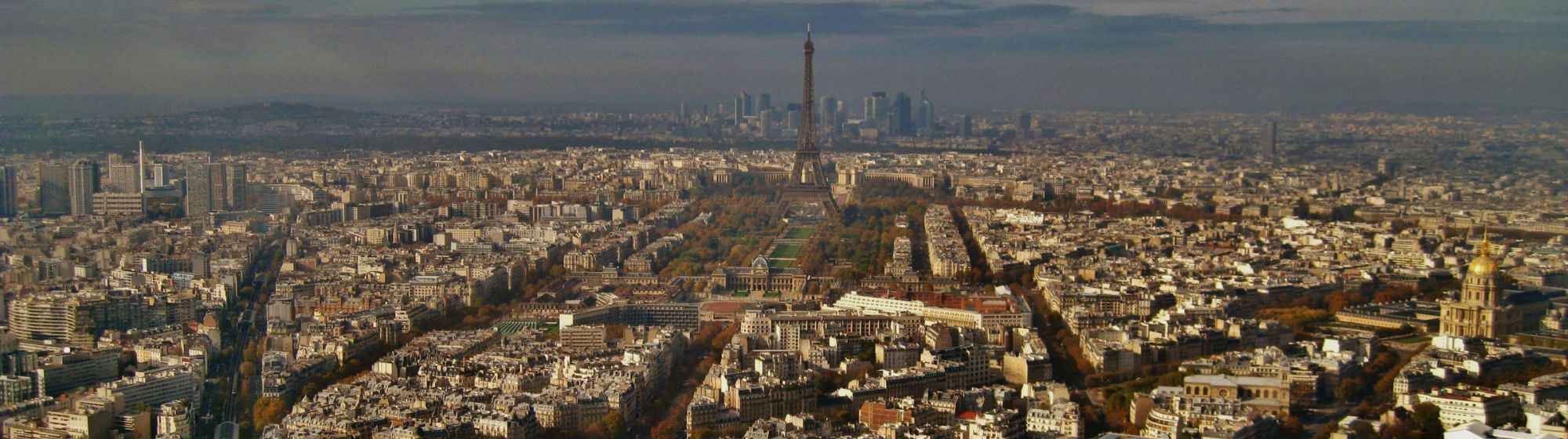 aerial view of Paris