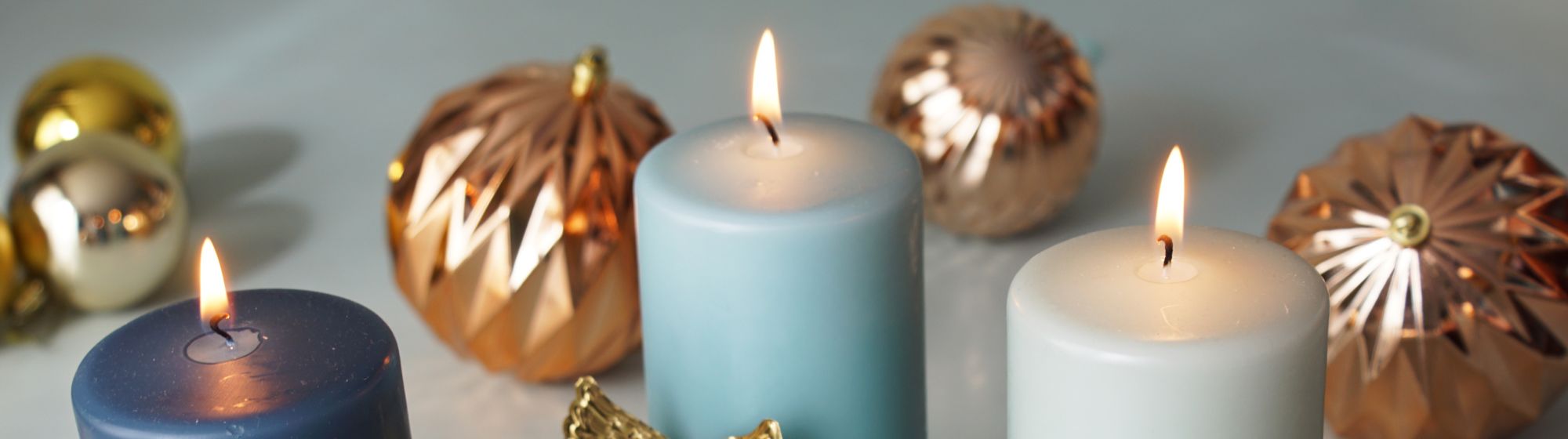 3 bougies bleu DIY décoration Noel 
