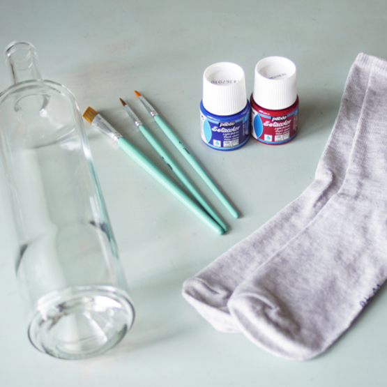 Materials needed to make the DIY socks for Father's Day