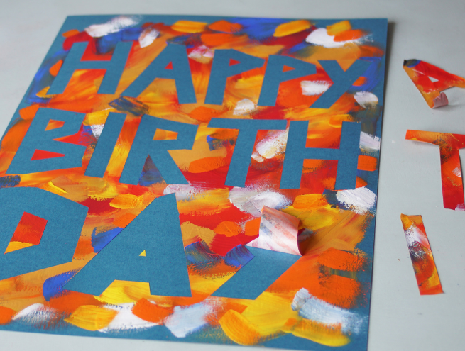 Step 3 of the tutorial for making a birthday banner