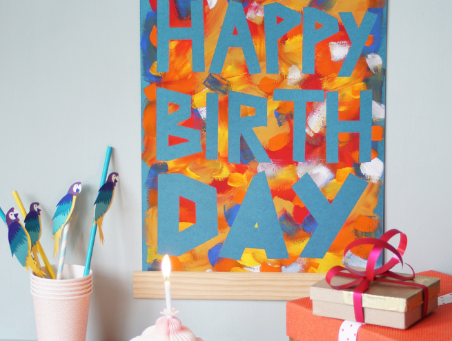 Step 8 of the tutorial for making a birthday banner