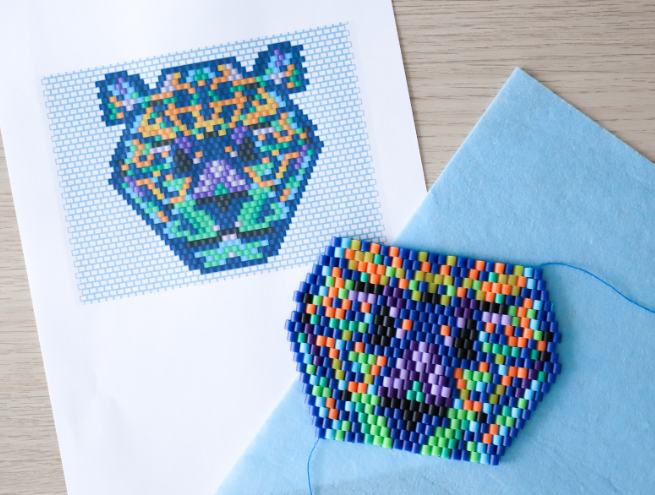 Etape 7 pour réaliser le tuto tissage brick stitch