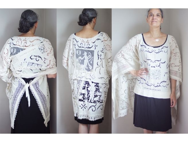 Essayage de la veste kimono pour ajustements