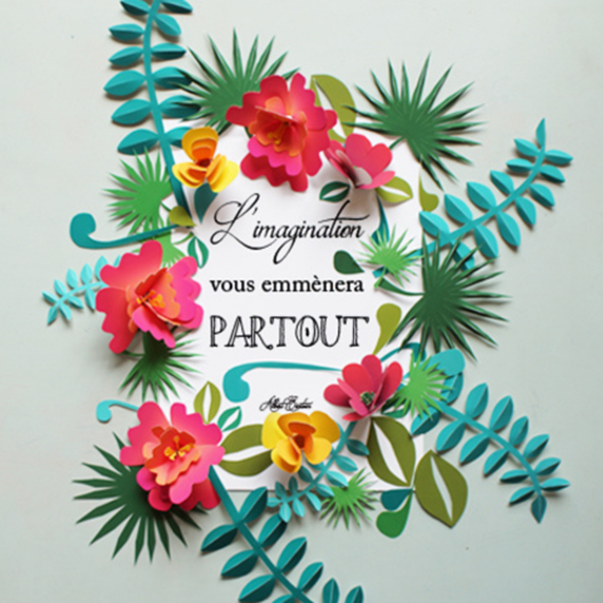 Résultat final de l'affiche citation fleurie