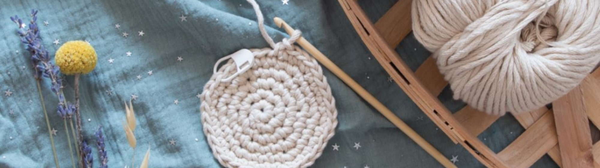Round crochet saucer