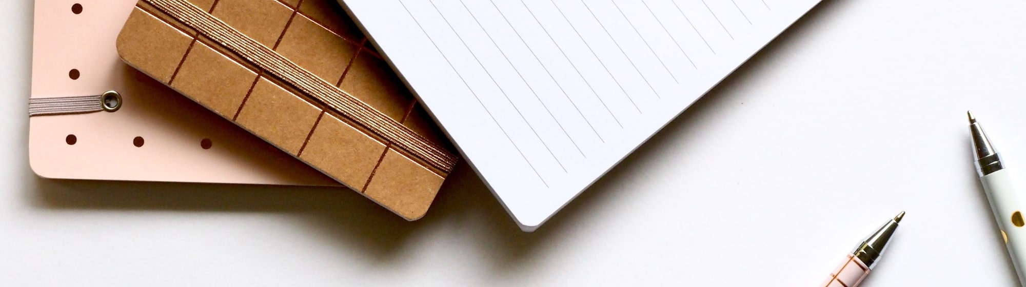 Notebooks and pens